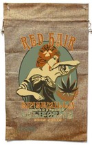 Red Hair Burlap Bag Marijuana Pot Leaf Head Wall Hanging Woman 14 Art Nouveau - $18.52