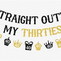 Thirties Gold Rush: Hilarious Black &amp; Gold 40th Birthday Banner Garland for Men - £27.51 GBP