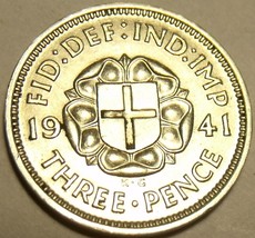Gem Uncirculated Silver Great Britain 1941 3 Pence - $26.34