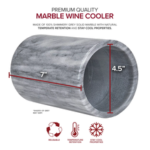 Wine Chiller, Grey Marble Wine Bottle Cooler Bucket Sleeve Refrigerator Chill,  - $48.37