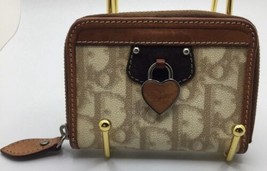 A Rare Vintage Coated Canvas/Leather Dior Heart Coin purse Wallet - $222.75