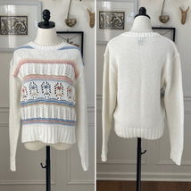 Vintage 90s Gitano Embroidered Flower Sweater XL - $27.36