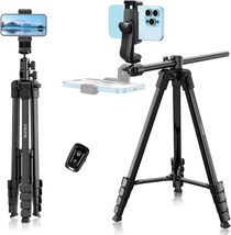 70&quot; Phone Tripod &amp; Selfie Stick, Horizontal Overhead Tripod, Extendable Camera - £21.13 GBP