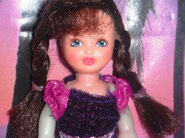 Barbie Mattel Little Kelly Gorgeous Purple Party Dress &amp; Long Brown Haired Doll - £3.09 GBP