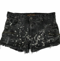 Joes Jeans Womens Shorts Size 26 Black Denim Acid Washed Raw Hem Stretch Booty - £21.72 GBP