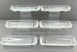 6 Colony Corn On The Cob Set Vintage 8 1/2&quot; Clear Embossed Glass Holder Dishes - £45.00 GBP