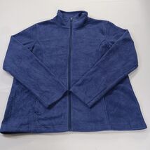 Cabelas RN#74747 Men's Blue Full Zip Fleece Mock Neck Fleece Jacket Size Large image 2