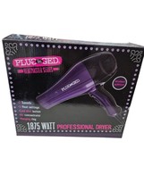 Plugged In Heatmaster Professional Hair Dryer 1875w Purple 3 Settings Purple - £16.82 GBP