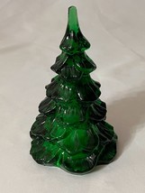 Vintage Fenton Emerald Green Art Glass Christmas Tree Holiday Pine Tree 6&quot; - £58.80 GBP