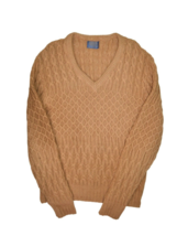 Pendleton Sweater Womens M Brown Wool V Neck Cable Knit Pullover Made in USA - £26.59 GBP