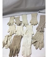Lot Of 12 Mid-Century White Beige Ivory Dress Gloves Woman MCM Costume KG - $49.50