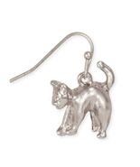 Silver Scaredy Cat 3D Dangle Earrings - €11,90 EUR