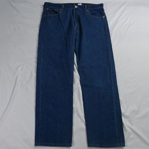 Vtg 2001 Levis 38 x 33 501 Original Button Fly Straight Dark Wash Denim Jeans - £31.28 GBP