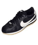 Nike Cortez Basic Leather Shoes Mens 9.5 Classic Black White 819719-012 - £93.41 GBP