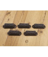 5 CAST IRON BROWN 3&quot; ORNATE PULLS DRAWER CABINET BIN HANDLES RUSTIC VINT... - €14,75 EUR