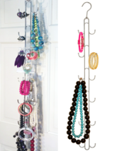 Hanging Jewelry Organizer- Over Door Jewelry Storage; 360 Rotates Holds Over 100 - £19.65 GBP