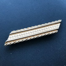 Estate Napier Marked Roped Edged Slanted Goldtone Bar Pin Brooch – signe... - £8.94 GBP