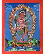 ORIGINAL HAND PAINTED VAJRVARAHI/ DORJE PHAGMO/VARAHI TIBETAN THANGKA PA... - €131,04 EUR