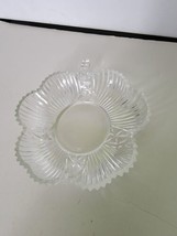 Vintage cut glass flower shaped crystal bowl with stem handle - £24.20 GBP