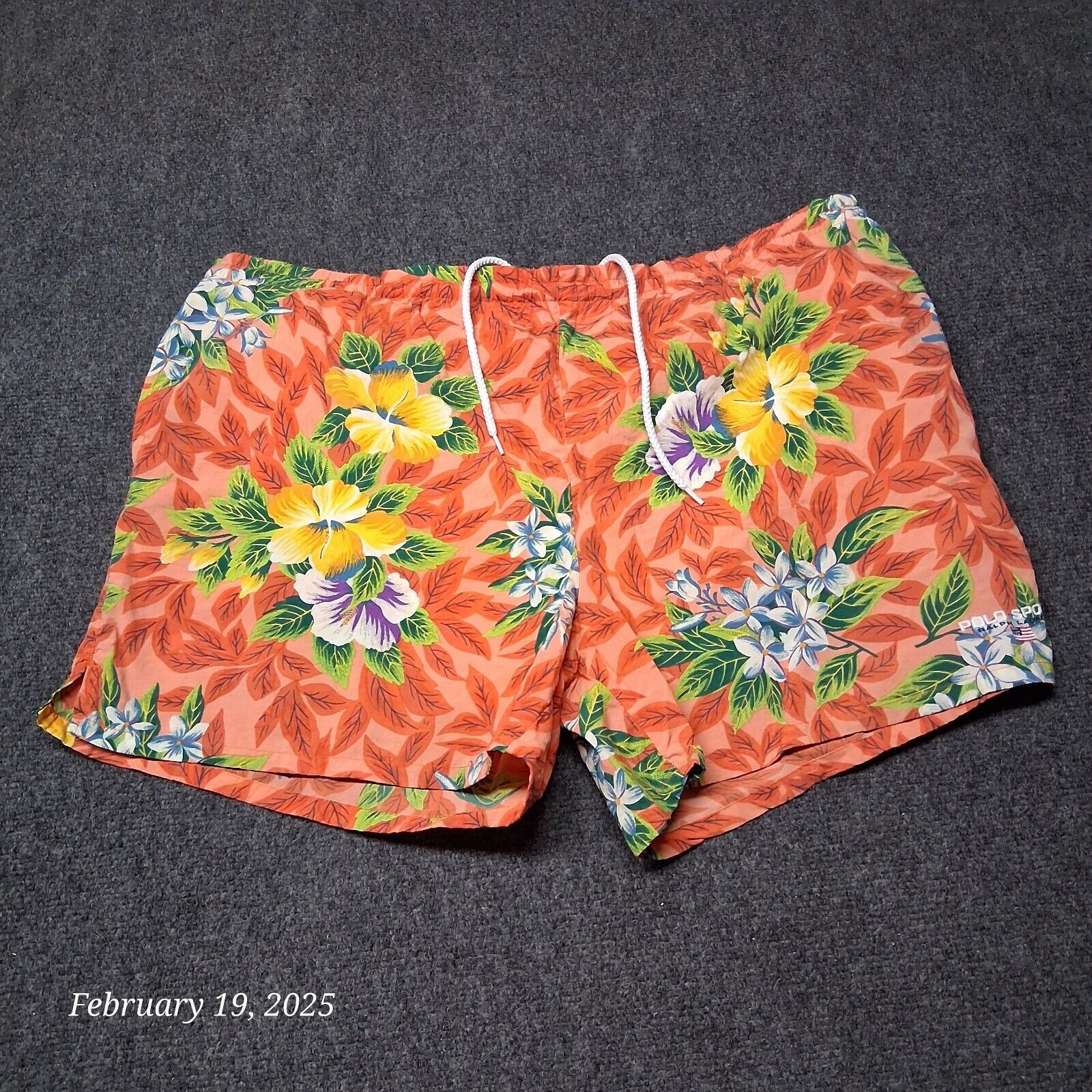 VGC VTG Polo Sport by Ralph Lauren Mesh Lined Tropical Swimming Trunks M... - $31.01