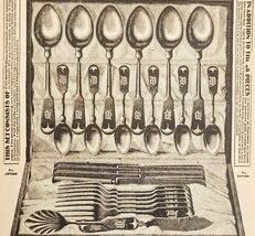 1900 Solid Silverware Set Advertisement Victorian Sears Roebuck 5.25 x 7&quot;  - $389.42 MXN