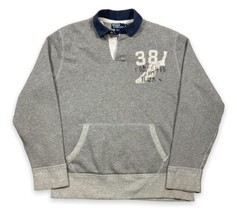 Vintage 90s Polo Ralph Lauren Padded Rugby Sweatshirt XL 381 P-wing Distressed - $74.24