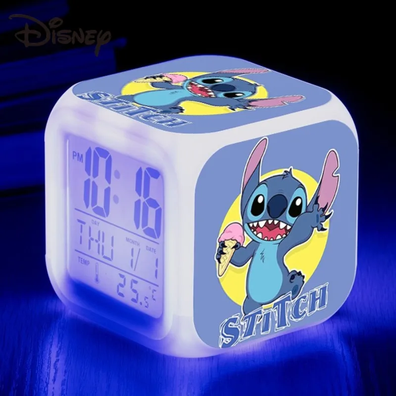 Lilo and Stitch Disney Alarm Clock Kawaii Cartoon Anime -8x8x8CM Stitch-06 - $10.52
