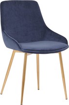 Armen Living Heidi Contemporary Fabric Dining Room Accent Chair, 18 Point, Blue. - £112.17 GBP