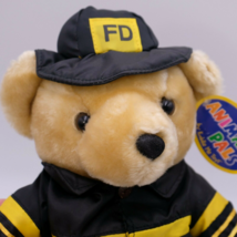 Kellytoy Fireman Uniform Teddy Bear 2002 Kuddle Me Toys 14&quot; with Tags - £13.22 GBP