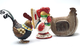 3 Assorted Rooster Chickens Figurines Trinket Box Farmhouse Collectible ... - $24.75