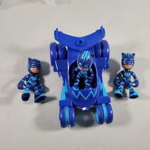 PJ Masks Catboy and Cat Car Action Figure Lot of 3 and Vehicle Set Blue - £13.55 GBP