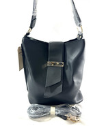 Melie Bianco Alessia Faux Black Leather Bucket Handbag Purse - €11,52 EUR