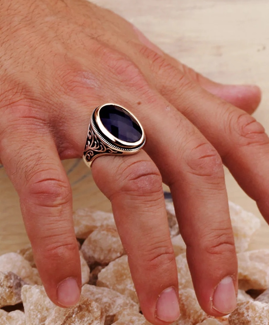 Handmade 925 Sterling Silver A+ Black Onyx Gemstone Partywear Ring Gift for Him Item image 4