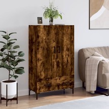 Industrial Rustic Smoked Oak Wooden Home Storage Cabinet With 2 Doors &amp; Drawer - £106.77 GBP
