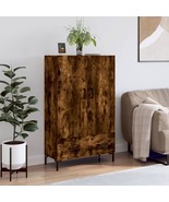 Industrial Rustic Smoked Oak Wooden Home Storage Cabinet With 2 Doors &amp; ... - £108.00 GBP