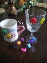 12pcs. Retro Silicone Coffee Mug Marker/Water Glass Markers/Drink Markers/Drink  - £4.78 GBP