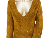 FOR LOVE &amp; LEMONS Damen V Ausschnitt Sweater Frühling Braun Größe S - $65.09