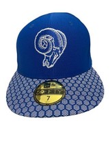 New Era Los Angeles Rams 5950 On Field 2017 Sideline Fitted Hat Blue Size 7 - £17.93 GBP