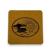 Coaster - Noahs Ark - SET OF 2 - Leather or Stitched Cork (Black/Silver) - $16.65