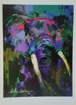 Portrait of the  Elephant by Leroy Neiman Promo PosterCard 7-1/2&quot; x 5-1/4&quot;&quot;  - £8.62 GBP