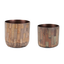 Round Wooden Planter (Set of 2) - $1,199.07 MXN