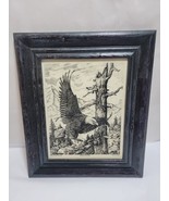 Vntg Dave Maloney Bald Eagle Art Marble Framed Royalty of the Skies 1993... - $1,167.57 MXN