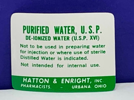 Drug store pharmacy ephemera label advertising Hatton Enright Urbana Water vtg - $11.83
