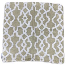 Geometric Victorian Beige White Indoor Outdoor Throw Pillow Cover Case 18”  - £29.87 GBP
