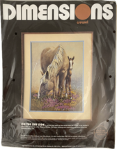 Dimensions Crewel Kit "On the Shy Side", Mother Horse & Foal, 12"x16", New - $21.00