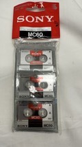 Sony Mc-60 Mc60 Microcassette Blank Cassette Tape Disc 60 Min 3 Pcs Tapes - £7.72 GBP