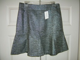 Women&#39;s Banana Republic Silver Metallic Pleated Sz 8 Regular Skirt (NEW) - $36.58