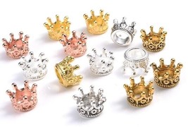 End Bead Crown Cap 6x9MM (.24x.35 inch) Gold or Silver Plated - $52.13 MXN