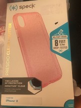 Speck Clear PINK + Glitter Case Apple iPhone X Brand New! - £10.60 GBP