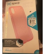 Speck Clear PINK + Glitter Case Apple iPhone X Brand New! - £10.37 GBP